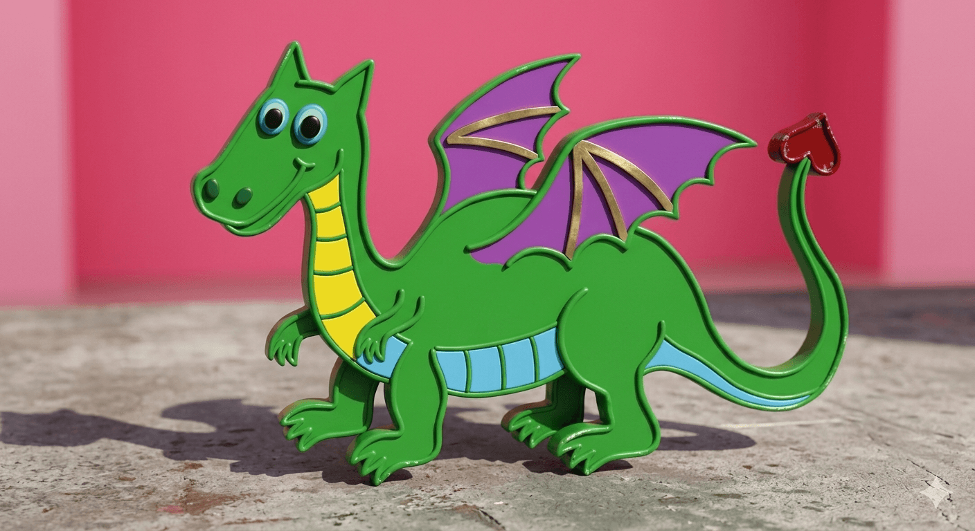 AI-generated dragon in Pop Art style